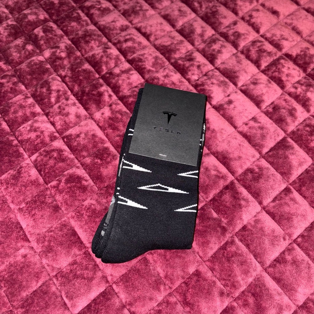 Tesla Men's Black and White Cybertruck Socks